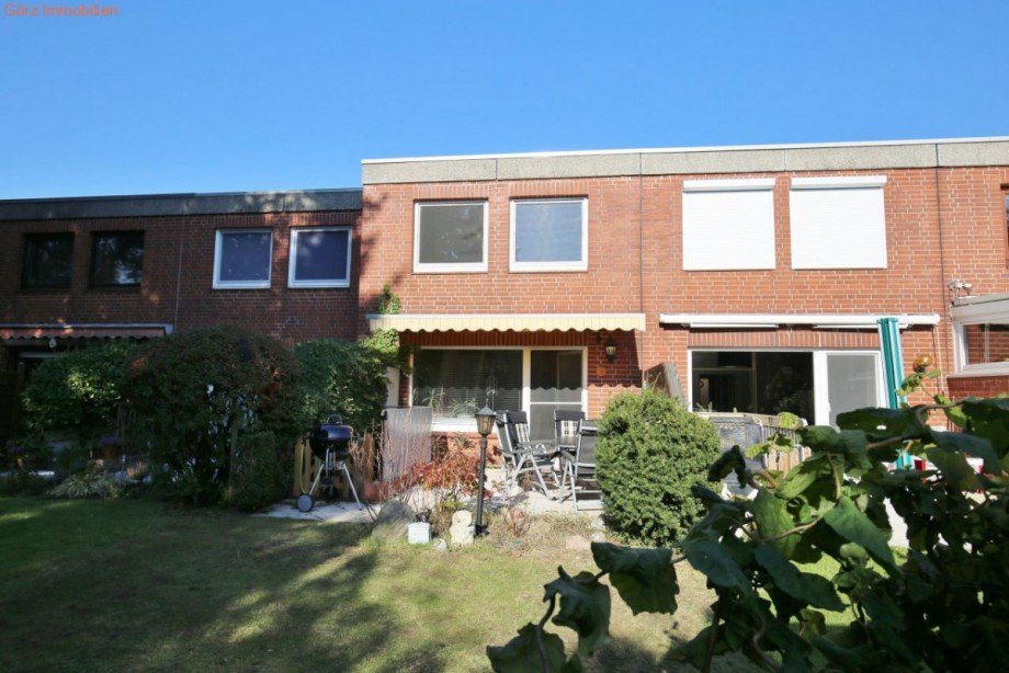 Blick auf die Sonnenterrasse Reihenmittelhaus Norderstedt