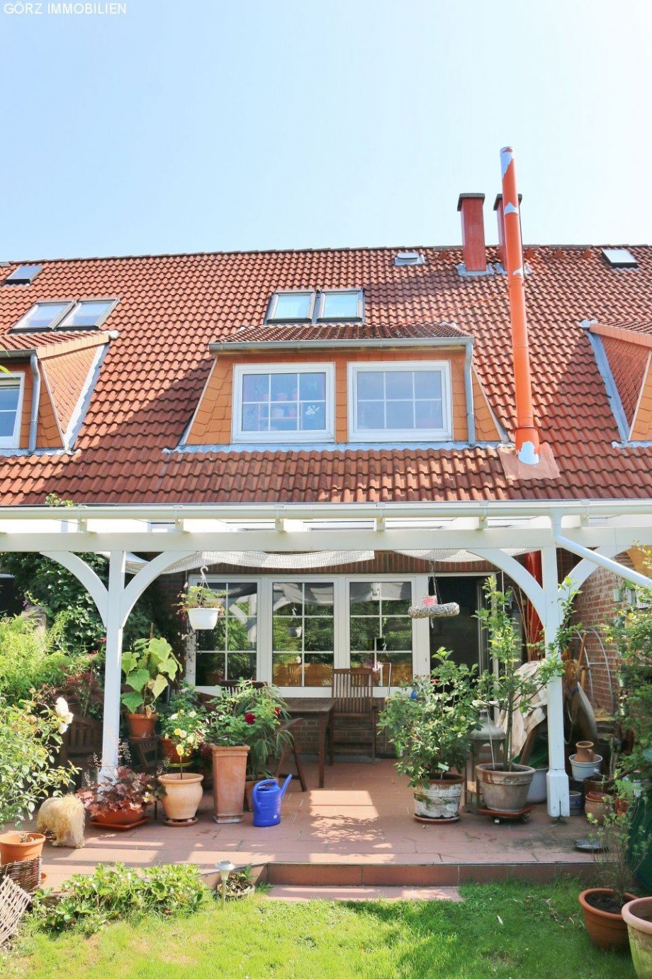 hochwertige Glas-�berdachung Reihenhaus Tornesch