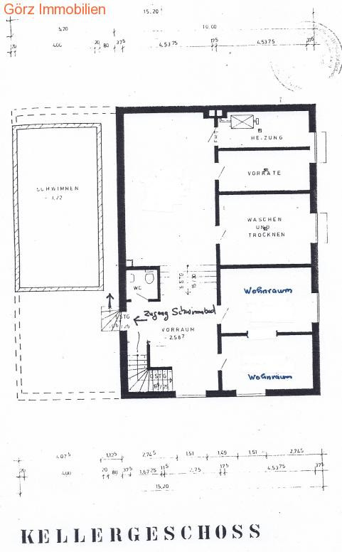 Grundriss Kellergeschoss Einfamilienhaus Quickborn-Heide