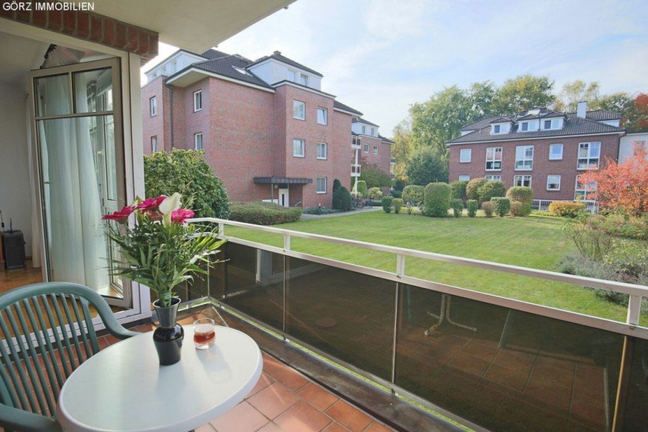 Balkon mit Ausblick Erdgeschosswohnung Hamburg
