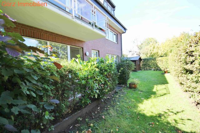 Die Terrasse bzw. der Gemeinschaftsgarten Terrassenwohnung Hamburg