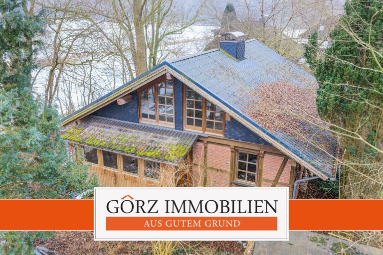  Sieversh�tten Einfamilienhaus Architekten-Fachwerk-Blockhaus mit offener Galerie - absolutes Unikat - direkte Feldrandlage mit wundervollem Blick auf den Mischwaldrand