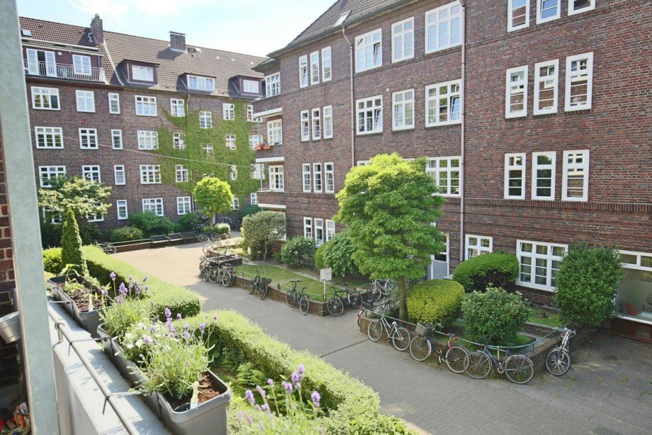 Blick vom Balkon Etagenwohnung Hamburg