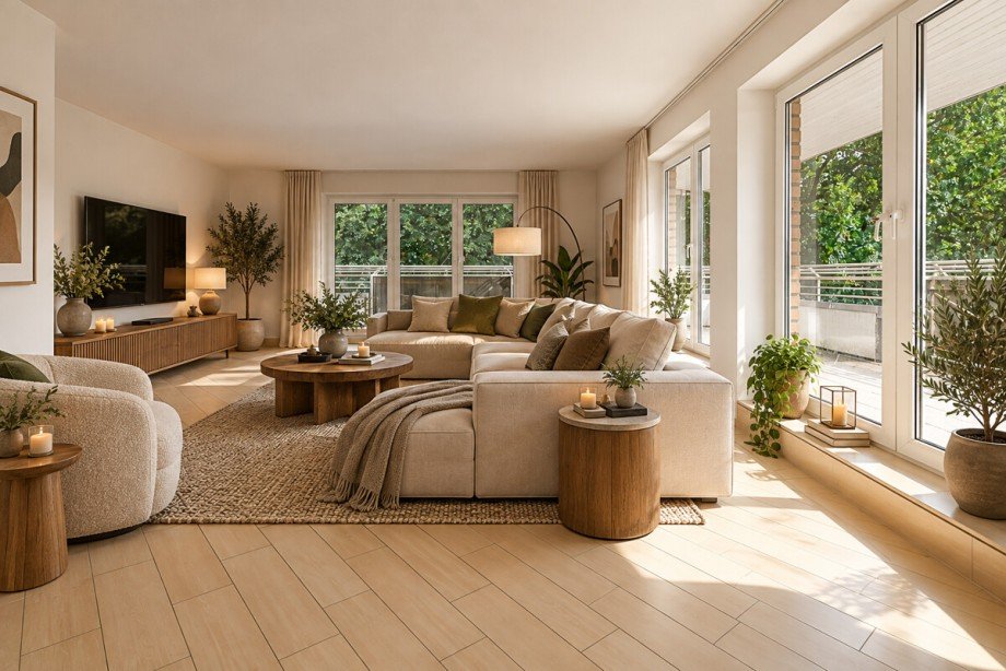 Virtuelles Homestaging/Einrichtungsbeispiel Penthousewohnung Norderstedt
