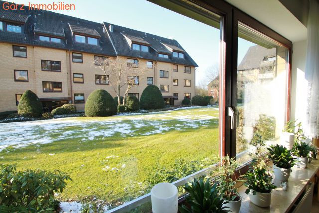 Der Blick aus dem Wohnzimmer Erdgeschosswohnung Ellerau