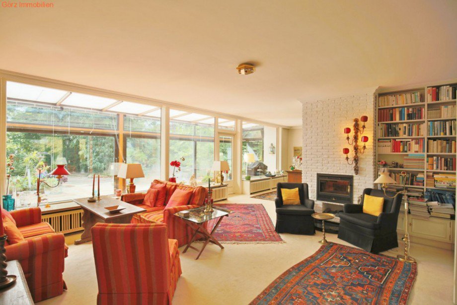 Wohnzimmer mit Kamin Einfamilienhaus Norderstedt