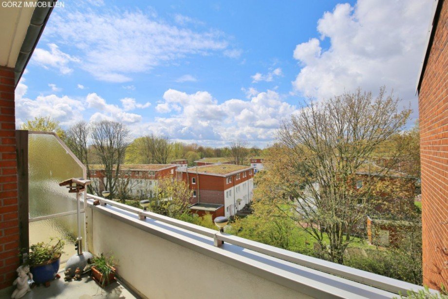 Blick vom Balkon Richtung Horner Moor Dachgeschosswohnung Hamburg