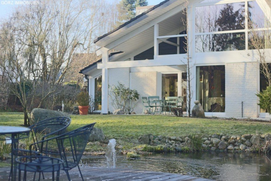 Blick von der Holzterrasse Einfamilienhaus Sieversh�tten