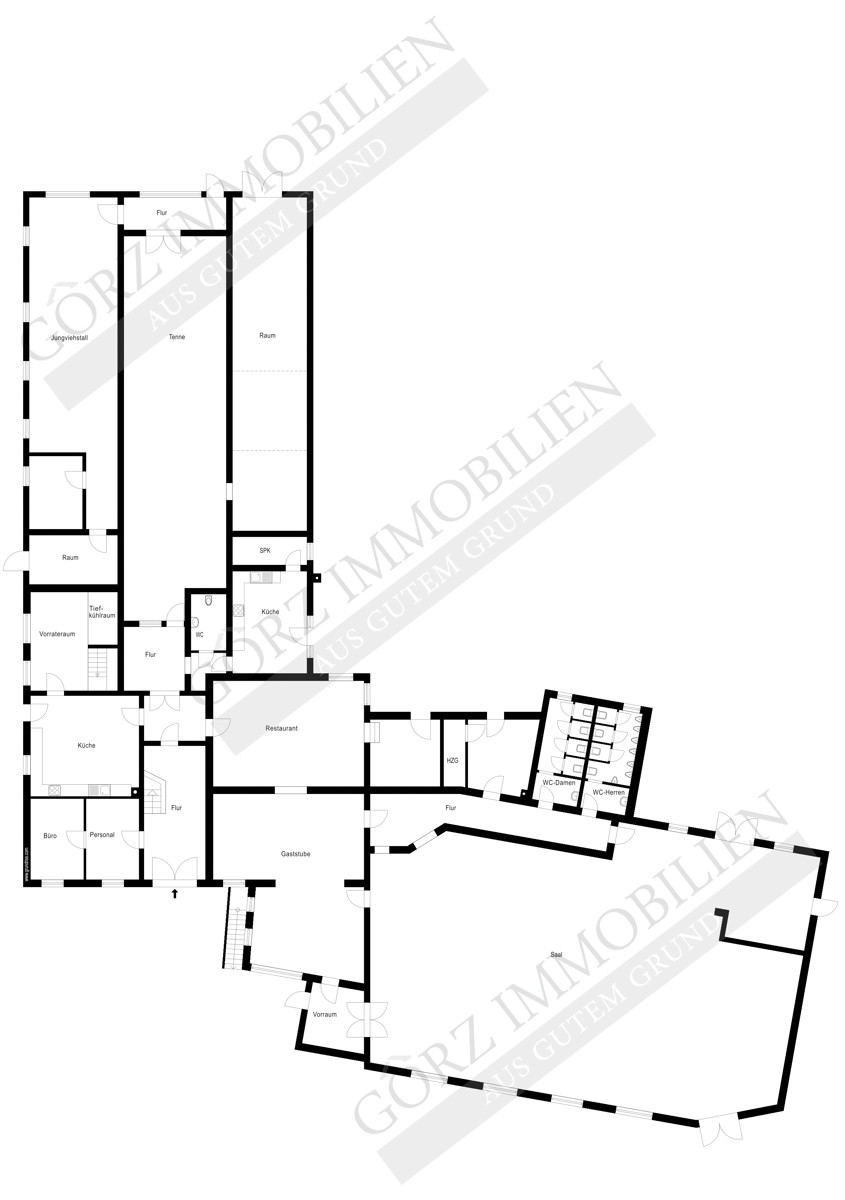 Grundriss 1 Gastronomie und Wohnung Oering