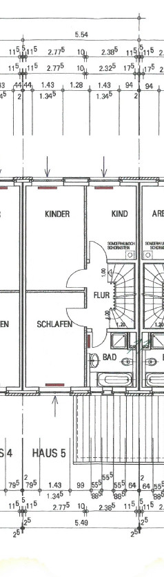 Grundriss Obergeschoss Reihenmittelhaus Norderstedt