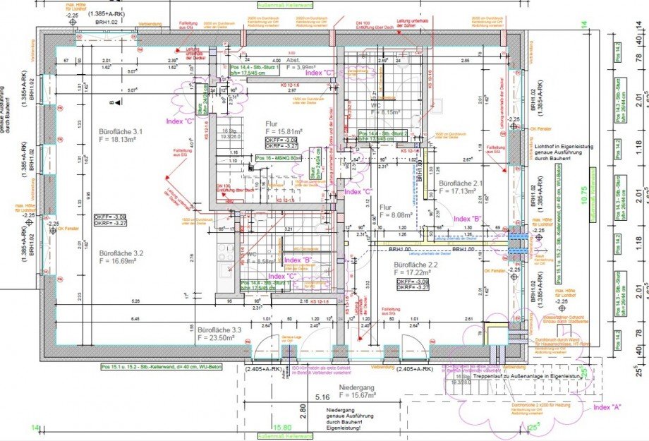Grundriss Souterrain B�rohaus Quickborn