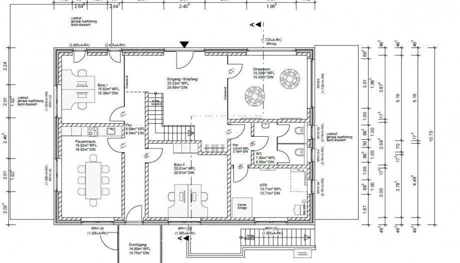 Grundriss Erdgeschoss B�rohaus Quickborn